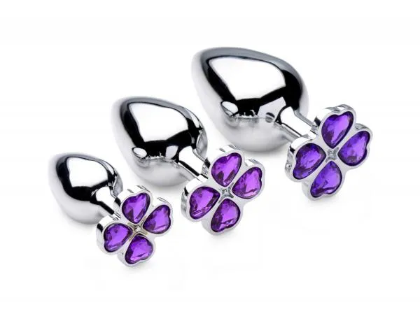 Anal Booty Sparks Booty Sparks Violet Flower Gem Anal Plug Set