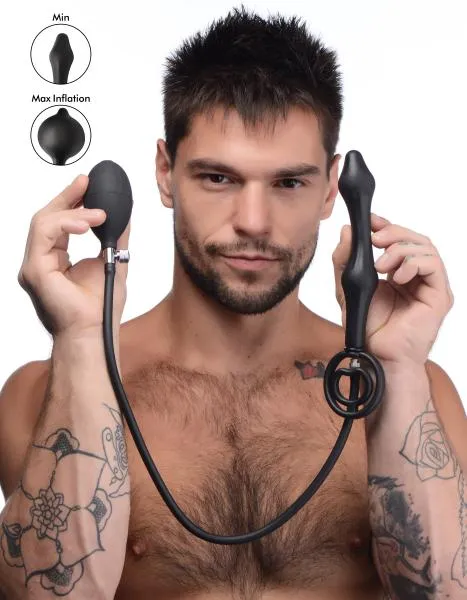 Master Series Male Sex Toys Devils Rattle Inflatable Silicone Anal Plug With Cock And Ball Ring Master Series Male Sex Toys Devils Rattle Inflatable Silicone Anal Plug With Cock And Ball Ring