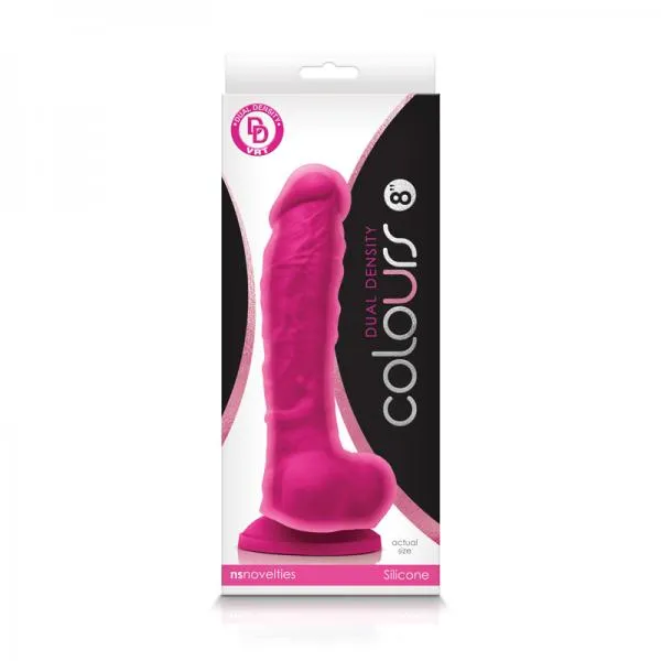 NS Novelties Dildos Colours Dual Density 8 Inches Dildo Pink NS Novelties Dildos Colours Dual Density 8 Inches Dildo Pink