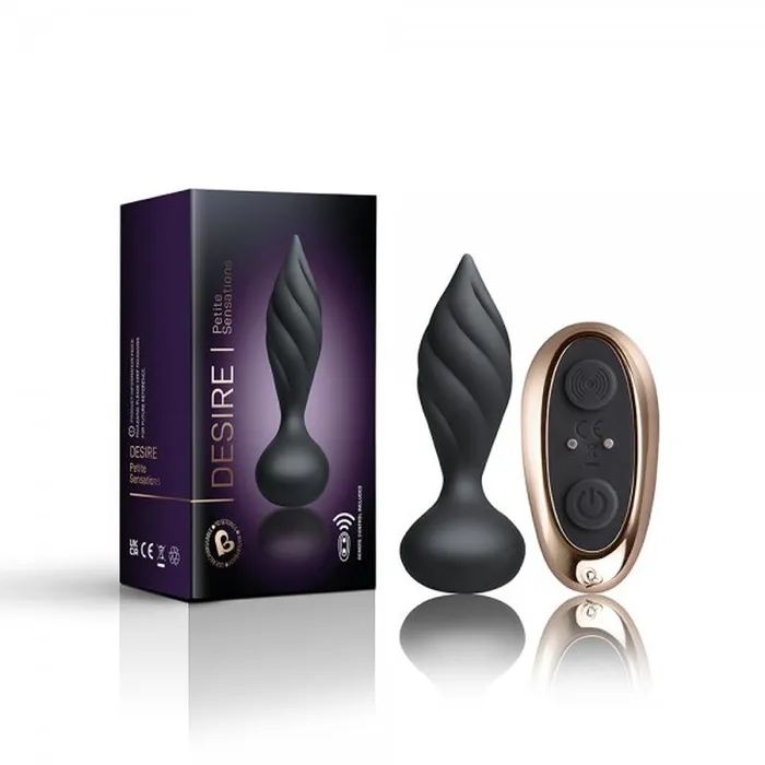 Rocks Off Anal Petite Sensation Desire Butt Plug w Remote Black