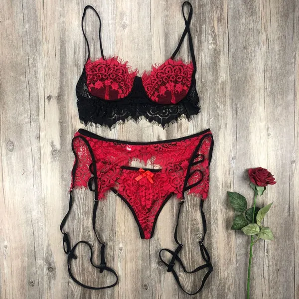 sextoypremium Couples SEXY LENCERIA LUCENCY SHEER UNDERWEAR WITH LACE STOCKINGS LINGERIE WOMENS BABY DOLL EROTIC HOT LINGERIE SLEEPWEAR BONDAGE SEX