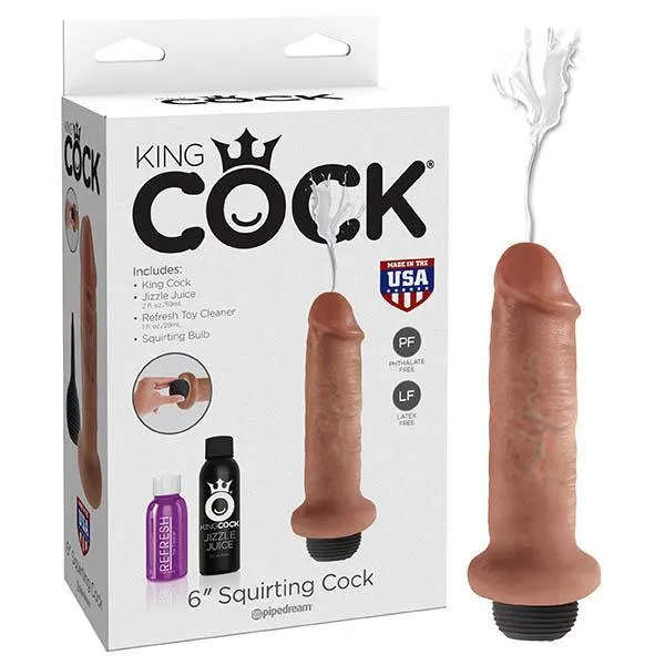 Pipedream Dildos King Cock 6 Squirting Cock Tan