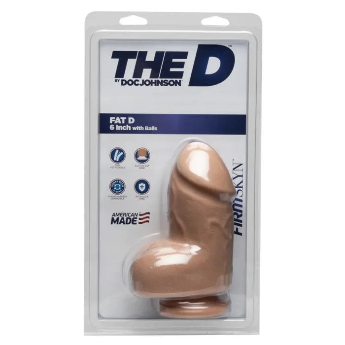Doc Johnson Dildos The D Fat D Firmskyn 6 Inch Dildo with Balls