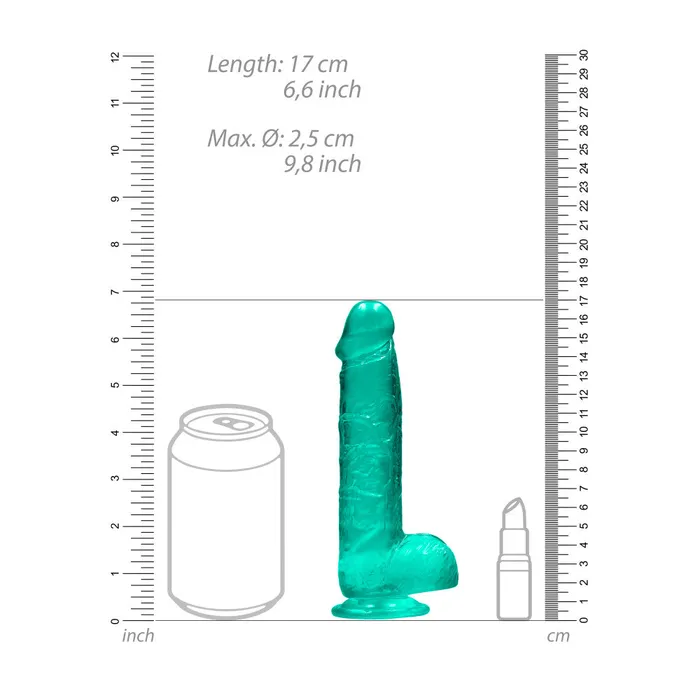Shots Toys Female Sex Toys Realistic dildo with testicles Crystal Clear 17 cm Turquoise Shots Toys Female Sex Toys Realistic dildo with testicles Crystal Clear 17 cm Turquoise