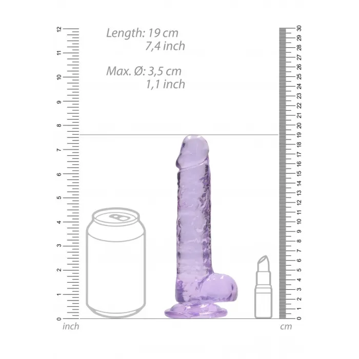 Shots Toys Female Sex Toys Realistic dildo with testicles Crystal Clear 19 cm purple Shots Toys Female Sex Toys Realistic dildo with testicles Crystal Clear 19 cm purple