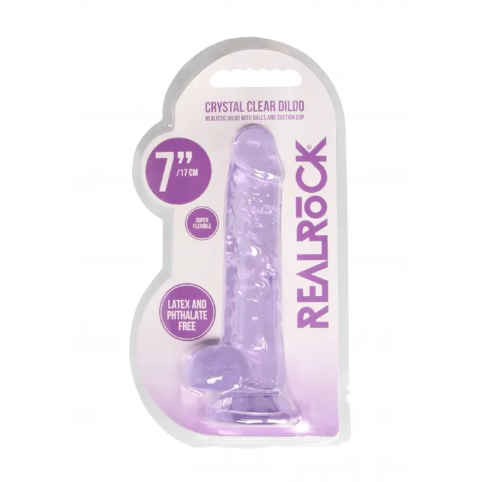 Shots Toys Female Sex Toys Realistic dildo with testicles Crystal Clear 19 cm purple Shots Toys Female Sex Toys Realistic dildo with testicles Crystal Clear 19 cm purple
