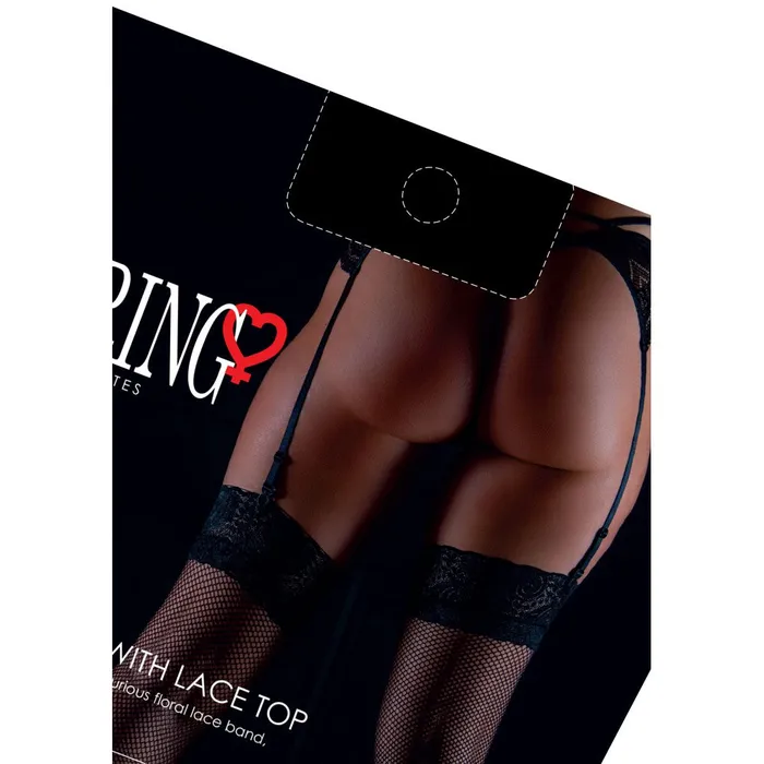 Vibrators Daring Intimates Daring Long Mesh Garter Stockings