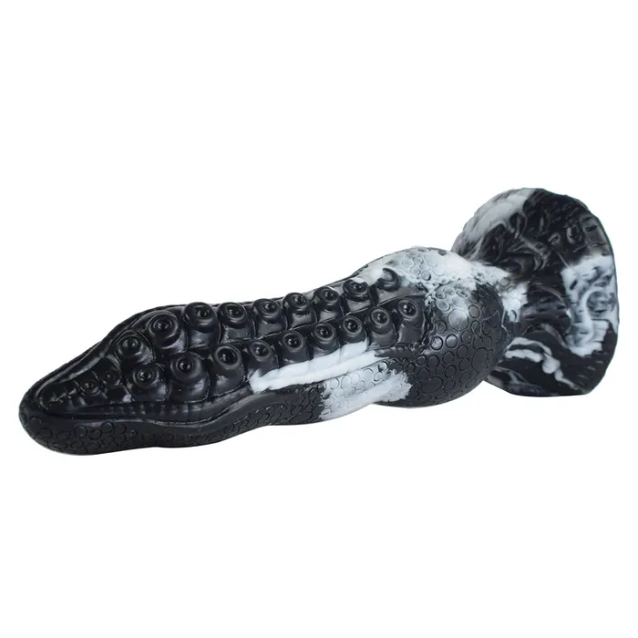 Anal FAAK FAAK N5081 22cm Silicone Fantasy Tentacle Dildo Mixed BlackWhite