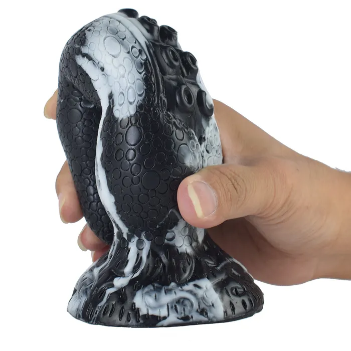 Anal FAAK FAAK N5081 22cm Silicone Fantasy Tentacle Dildo Mixed BlackWhite