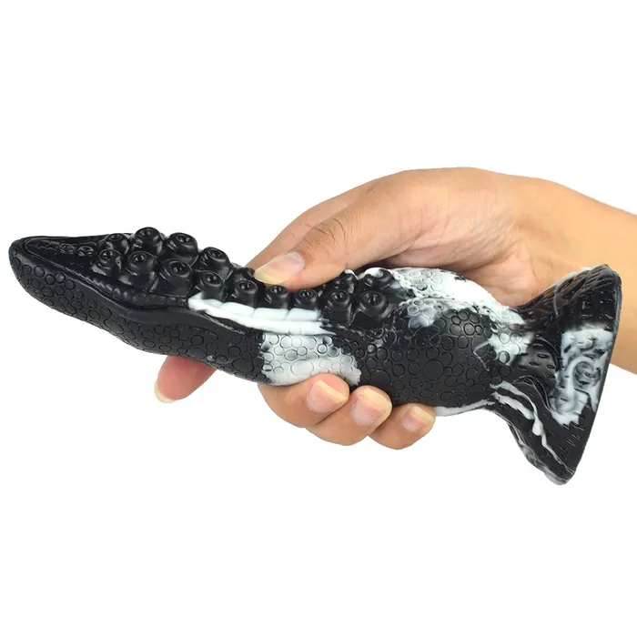 Anal FAAK FAAK N5081 22cm Silicone Fantasy Tentacle Dildo Mixed BlackWhite