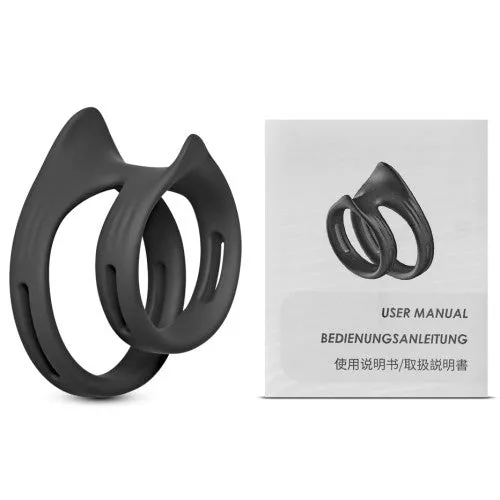 toyboy Anal TOYBOY Silicone Dual Penis Rings Black