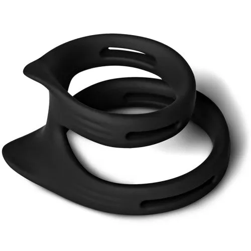 toyboy Anal TOYBOY Silicone Dual Penis Rings Black