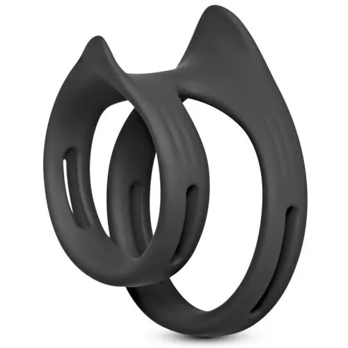 toyboy Anal TOYBOY Silicone Dual Penis Rings Black