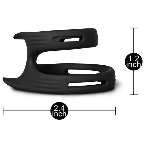 toyboy Anal TOYBOY Silicone Dual Penis Rings Black