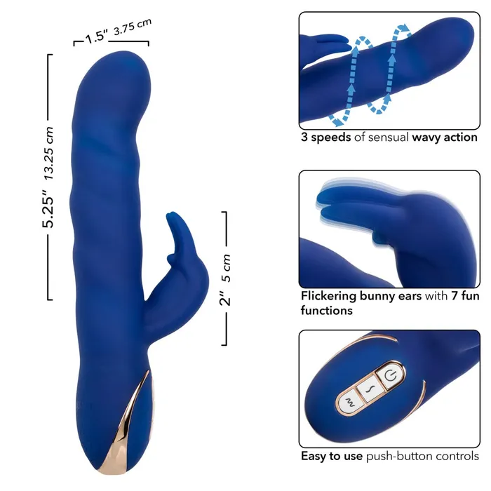 CalExotics Female Sex Toys Jack Rabbit Signature Silicone Wave Motion Rabbit Vibrator