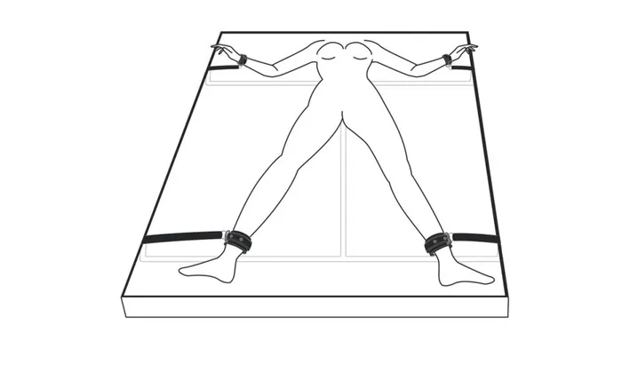 Fetish Collection Anal Fetish Collection Under Mattress Restraint Set Black