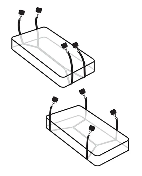 Pipedream Products Couples Fetish Fantasy Limited Edition Wraparound Mattress Restraints Black