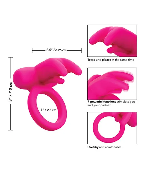 Silicone Rechargeable Triple Clit Flicker Pink California Exotic Novelties Vibrators
