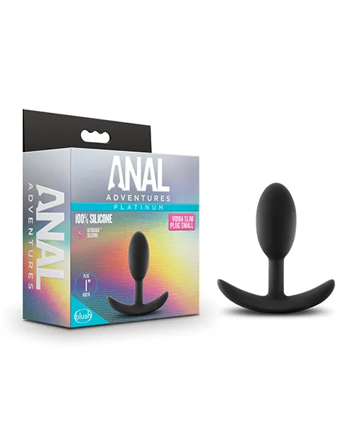 Anal Blush Novelties Silicone Vibra Slim Plug Black