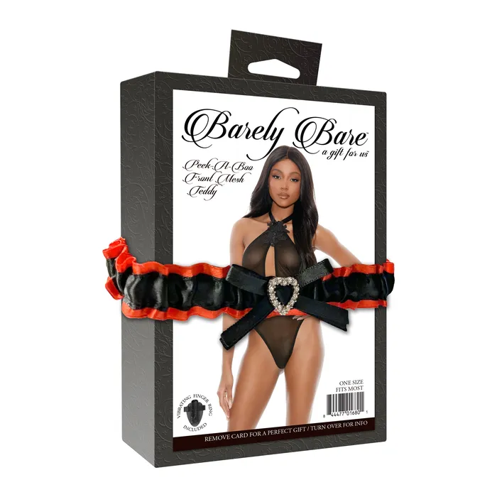 Barely Bare Peek A Boo Front Mesh Teddy Black Barely Bare Anal