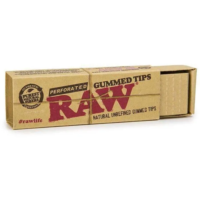 RAW Enhancers Raw Wide Unrefined Perforated Gummed Tips 33 Pack