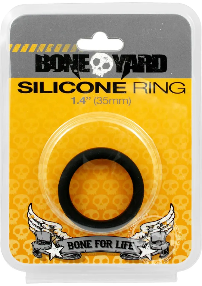 Bone Yard Silicone Ring Cockring Black 14 Inch Diameter Bone Yard Anal