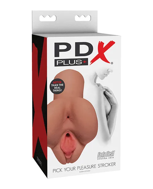 Male Sex Toys Pipedream Products PDX Plus Pick Your Pleasure Stroker Tan