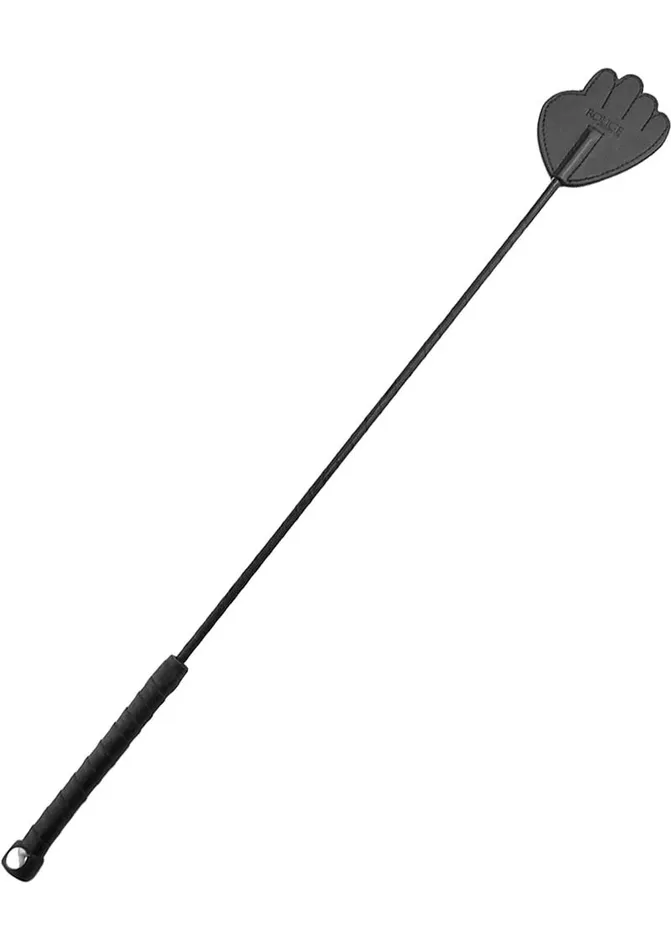 Rouge Fifty Times Hotter Leather Hand Riding Crop Black Rouge Anal