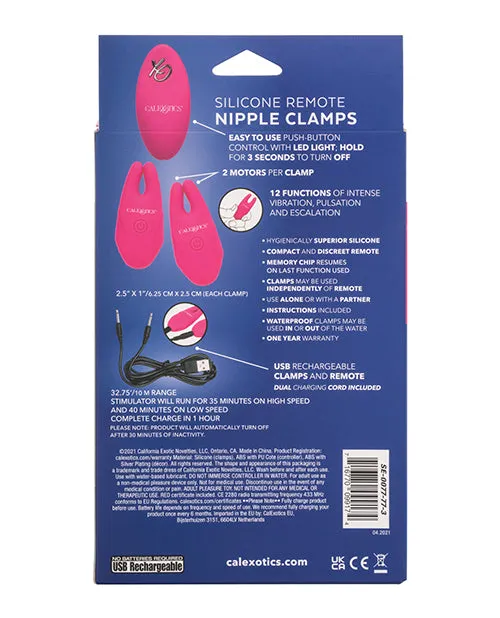 Silicone Nipple Clamps wRemote Cal Exotics Female Sex Toys