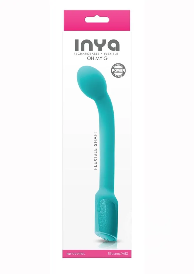 Vibrators NS Novelties Inya Oh My G Silicone Rechargeable Wand Teal