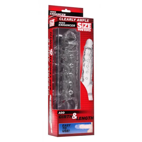 XR Brands Male Sex Toys Size Matters Clearly Ample Penis Enhancer Sheath
