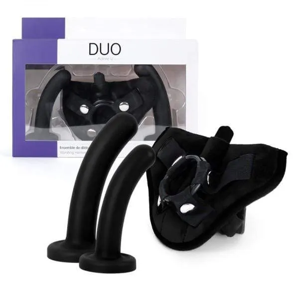 Adore U Duo Vibrating Harness and Dildo Kit Landco Female Sex Toys