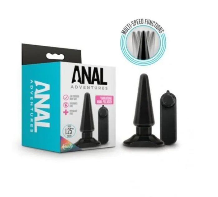 Anal Blush Novelties Anal Adventures Basic Vibrating Anal Pleaser Black