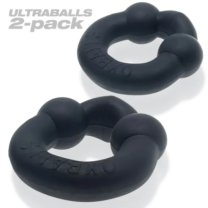 Anal Oxballs Ultraballs 2 Piece Cockring Set Night Black
