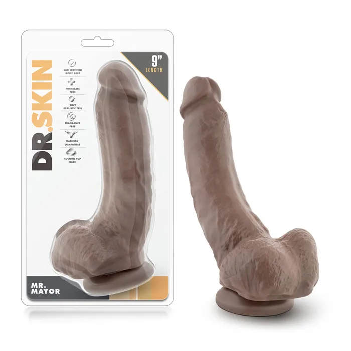 Blush Dildos Dr Skin Mr Mayor 9In Dildo Chocolate
