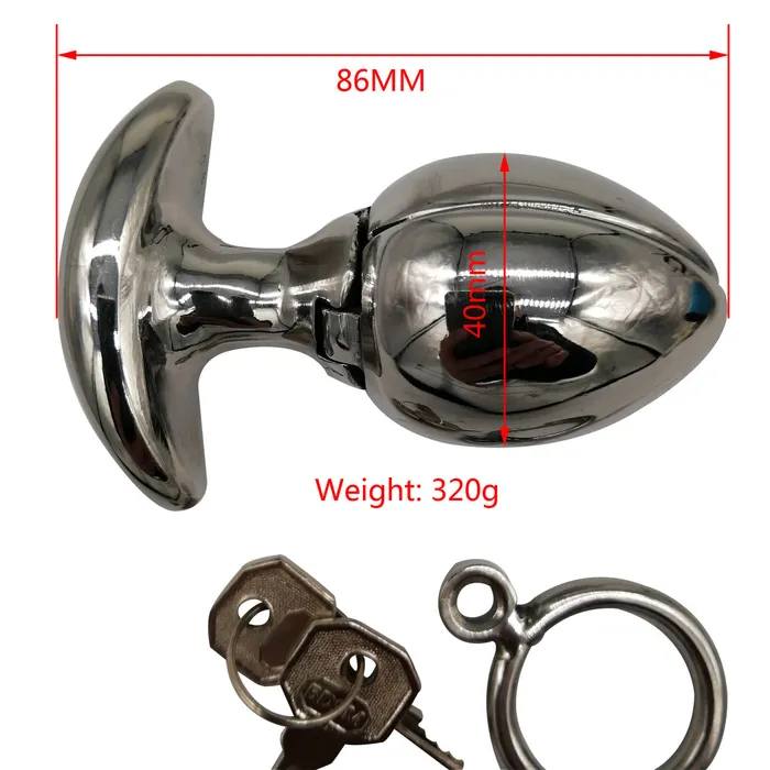 CC63 Openable Anal DilatorHeavy Anus Beads Lock CHASTITY CAGE CO Anal