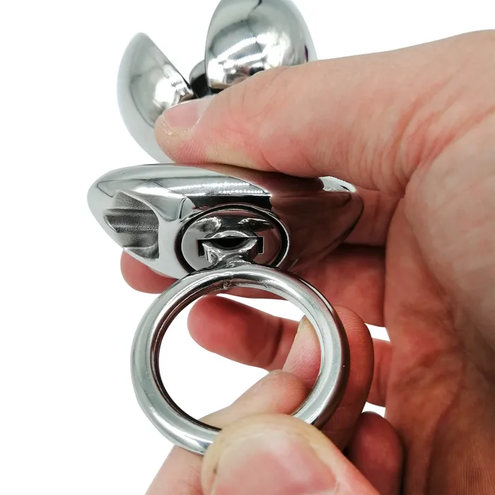 CC63 Openable Anal DilatorHeavy Anus Beads Lock CHASTITY CAGE CO Anal