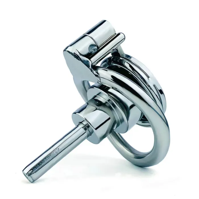 CHASTITY CAGE CO Male Sex Toys Double Screw Negative Chastity Cage With Catheter