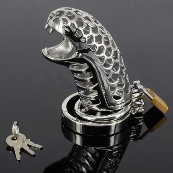 CHASTITY CAGE CO Male Sex Toys Metal Chastity Cage Snake