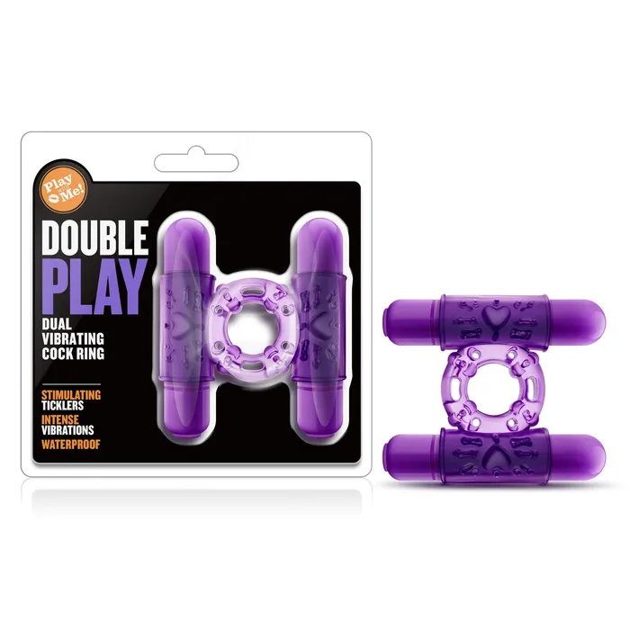 Couples Blush Play With Me Double Play Dual Vibrating Cockring Purple