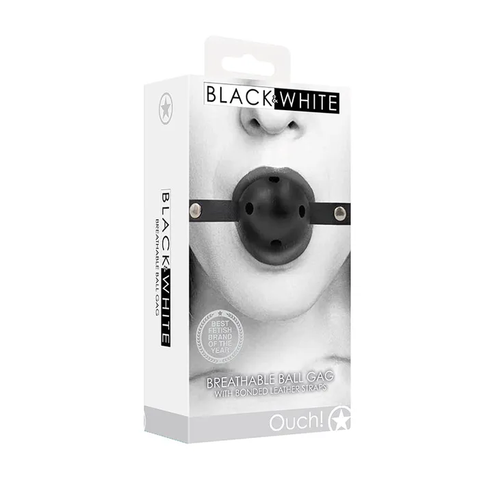 Couples Ouch BW Breathable Ball Gag Black Shots America LLC