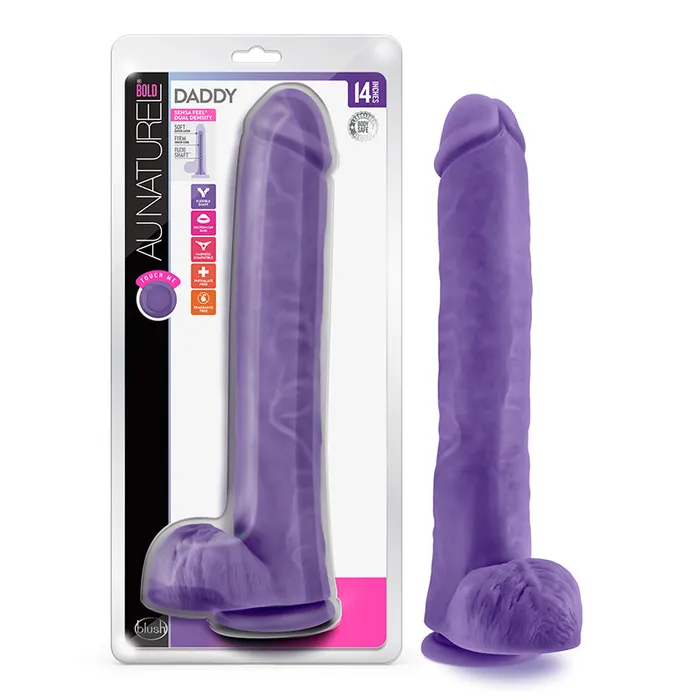 Dildos Au Naturel Bold Daddy Dildo 14In Purple Blush