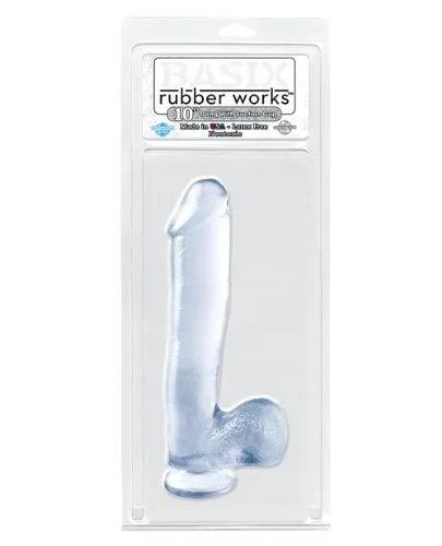 Dildos DSU Inc Basix Rubber Works 10In Dong WSuction Cup Clear