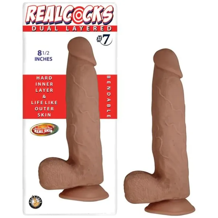 Dildos Real Cocks Dual Layered 7 Brown 8 12 quot Nasstoys