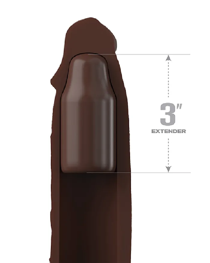Fantasy 7 Inch Silicone Penis Extension with Ball Strap Chocolate Pipedream Products Male Sex Toys