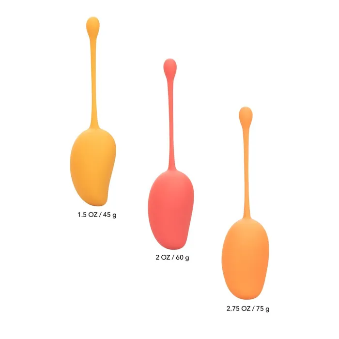 Female Sex Toys CalExotics Mango 3 Piece Silicone Kegel Training Set Female Sex Toys CalExotics Mango 3 Piece Silicone Kegel Training Set