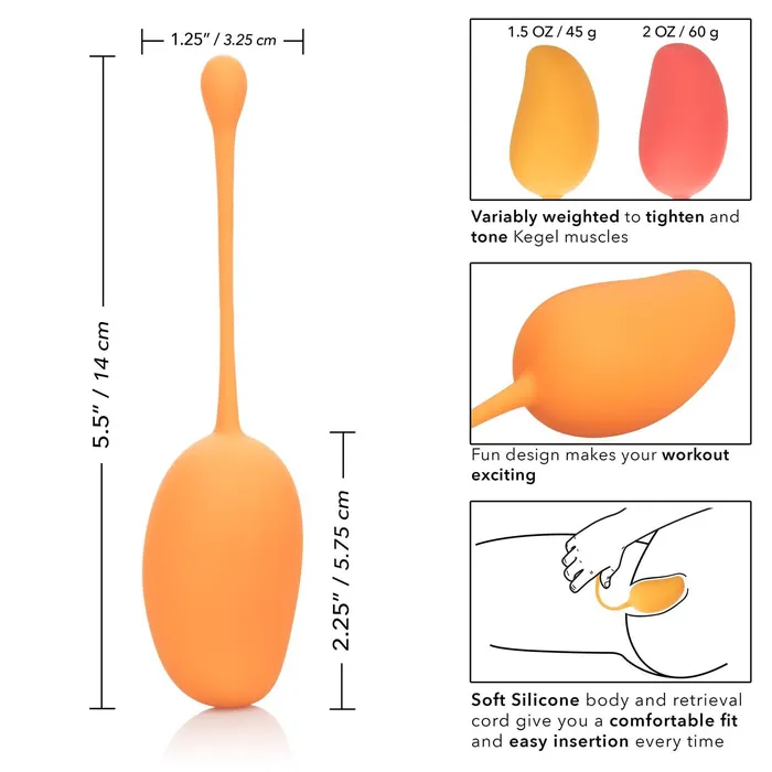 Female Sex Toys CalExotics Mango 3 Piece Silicone Kegel Training Set Female Sex Toys CalExotics Mango 3 Piece Silicone Kegel Training Set
