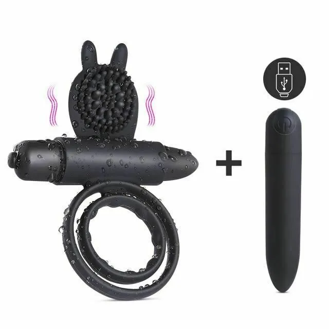 Female Sex Toys House of Dasein Cock Rings Cock Mini Bullet Vibrator Silicone Vibrating Double Penis Ring Female Sex Toys House of Dasein Cock Rings Cock Mini Bullet Vibrator Silicone Vibrating Double Penis Ring