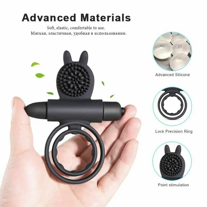 Female Sex Toys House of Dasein Cock Rings Cock Mini Bullet Vibrator Silicone Vibrating Double Penis Ring