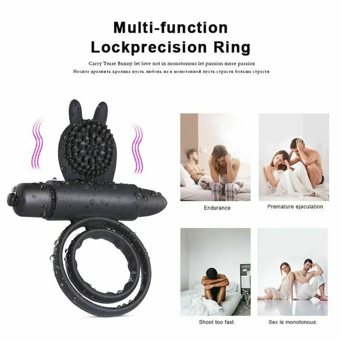 Female Sex Toys House of Dasein Cock Rings Cock Mini Bullet Vibrator Silicone Vibrating Double Penis Ring